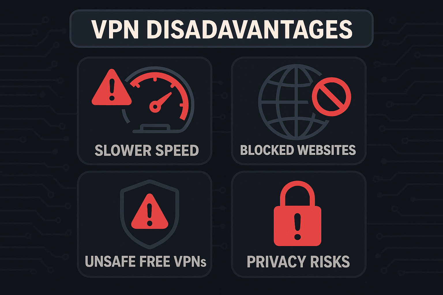 VPN के नुकसान (Disadvantages) 