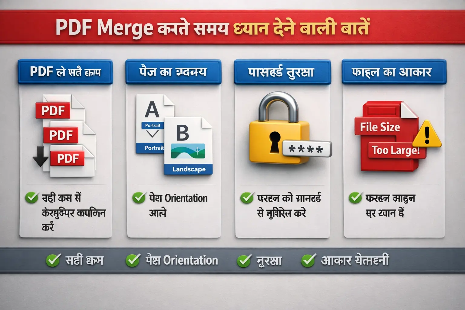PDF Merge करते समय ध्यान देने वाली बातें