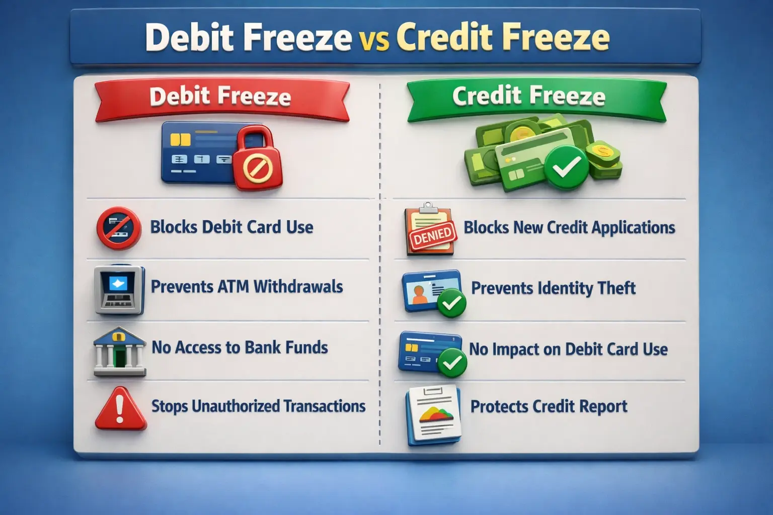 Debit Freeze vs Credit Freeze