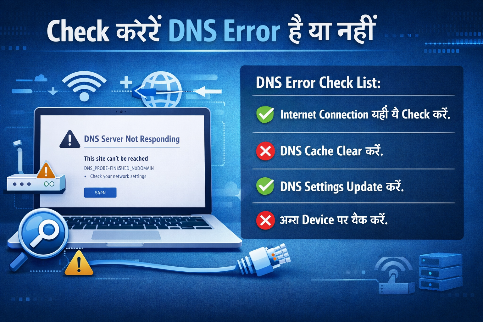 Check करें DNS Error है या नहीं