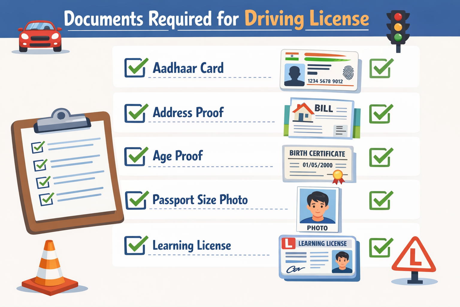 Driving License Apply करने से पहले जरूरी Documents