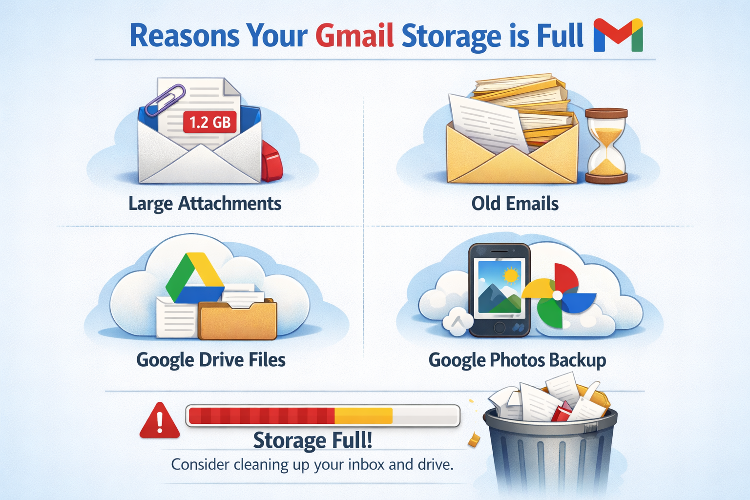 Gmail Storage Full क्यों हो जाता है?