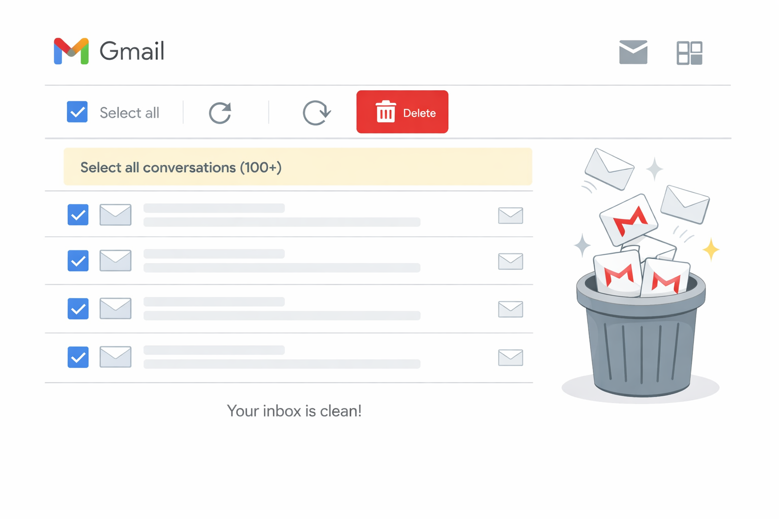 Gmail से Unwanted Email Delete कैसे करें