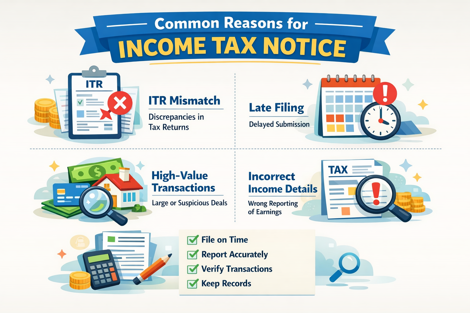 Income Tax Notice आने के Common Reasons