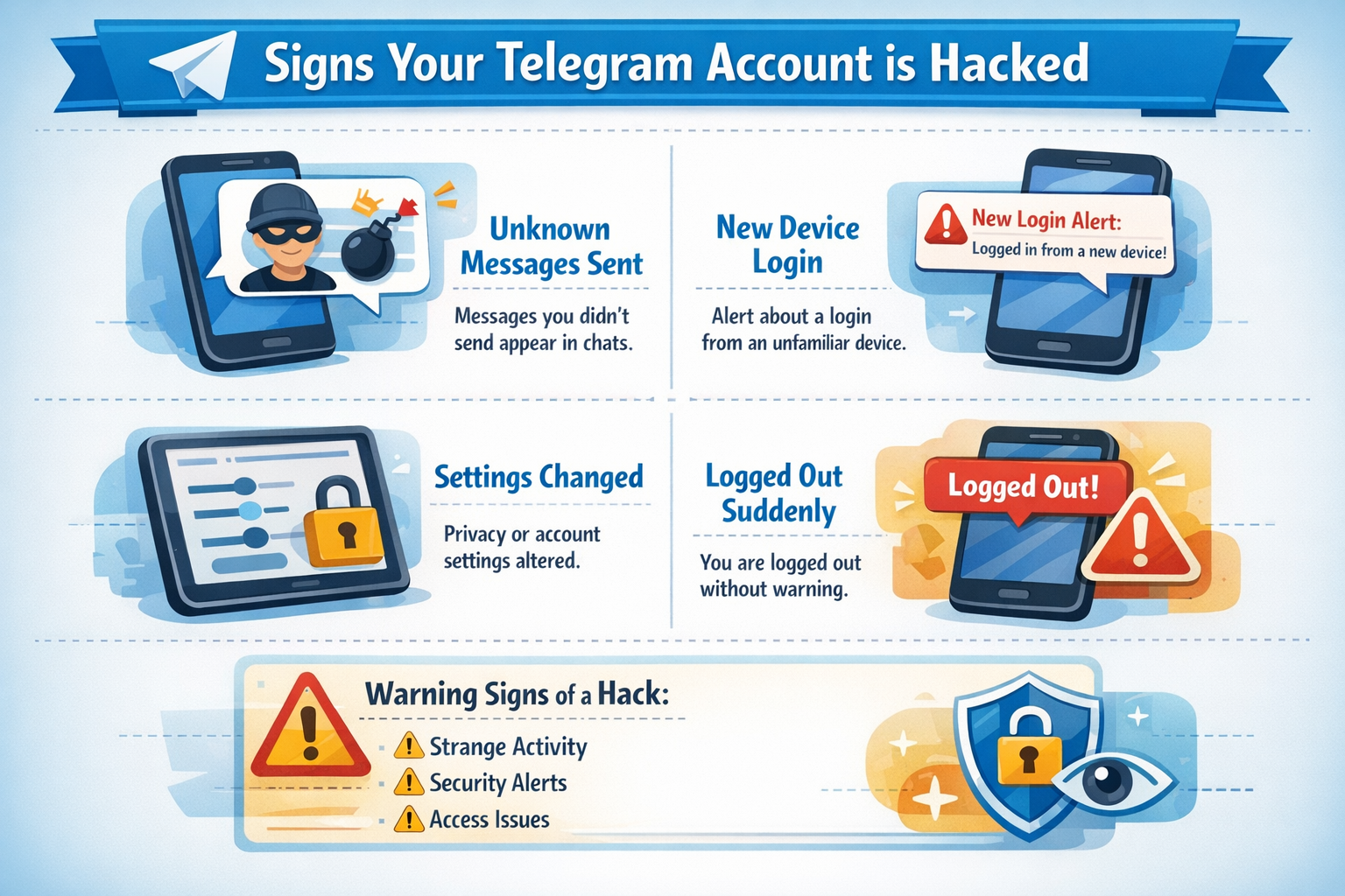 Telegram Account Hack होने के Common Signs