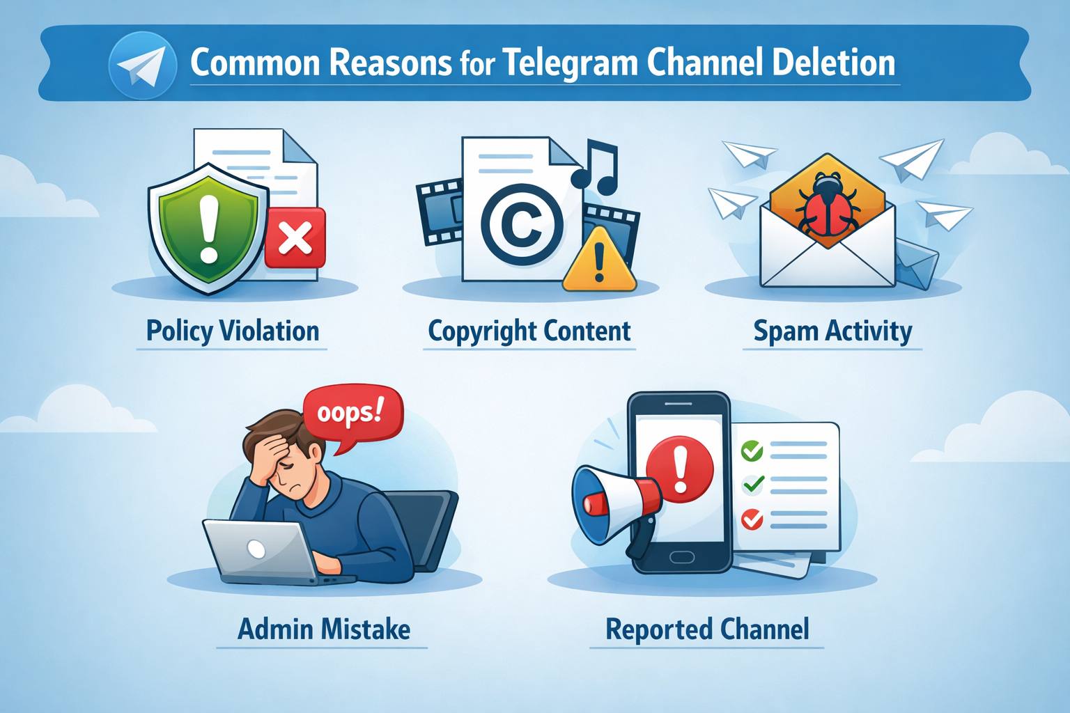 Telegram Channel Delete होने के Common Reasons