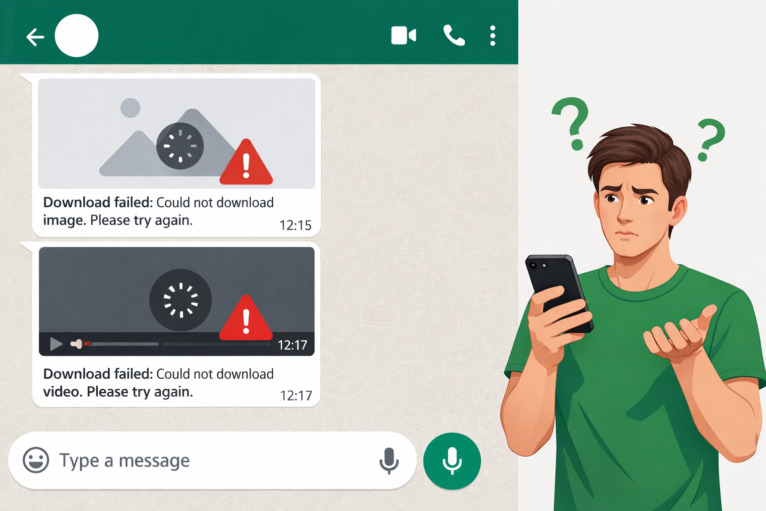 WhatsApp Media Download Error का मतलब क्या है