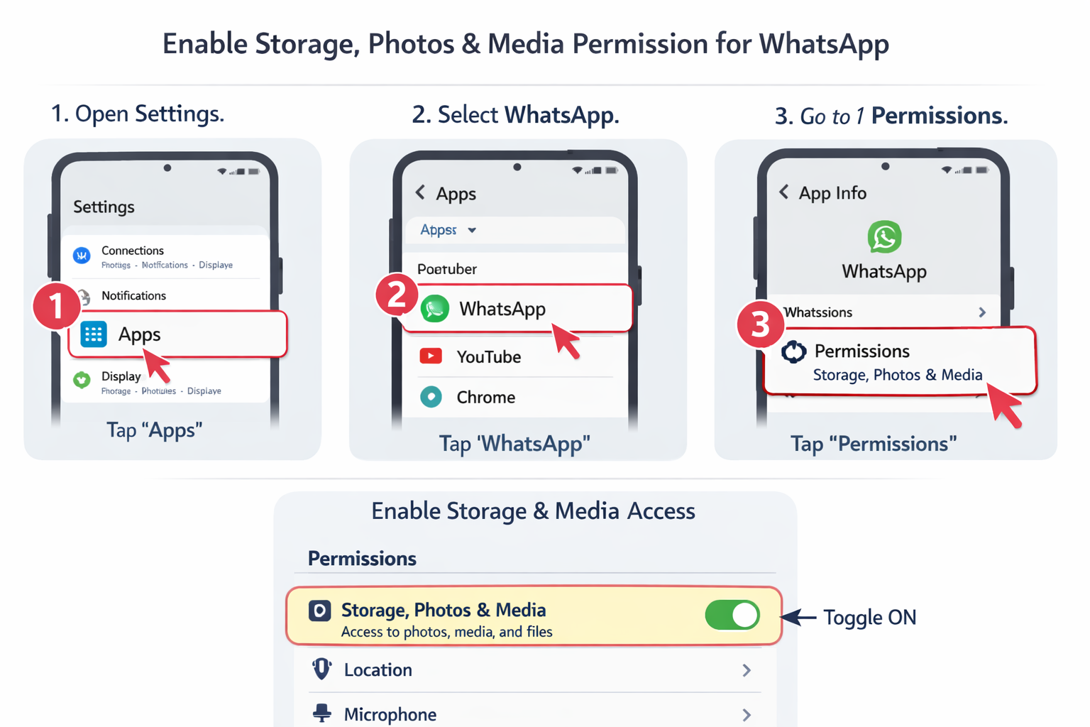 WhatsApp Permissions Check करें