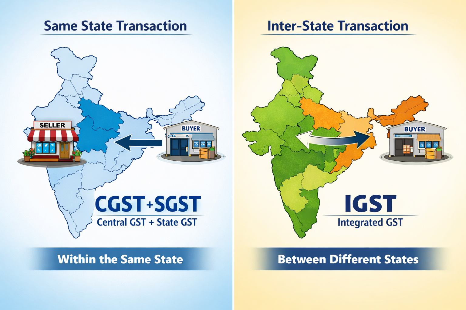 CGST, SGST और IGST कब लगता है