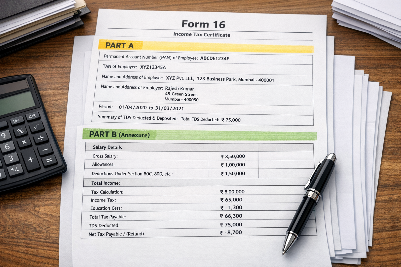 Form 16 में क्या-क्या Information होती है