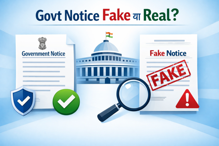 Govt Notice Fake या Real कैसे पहचानें