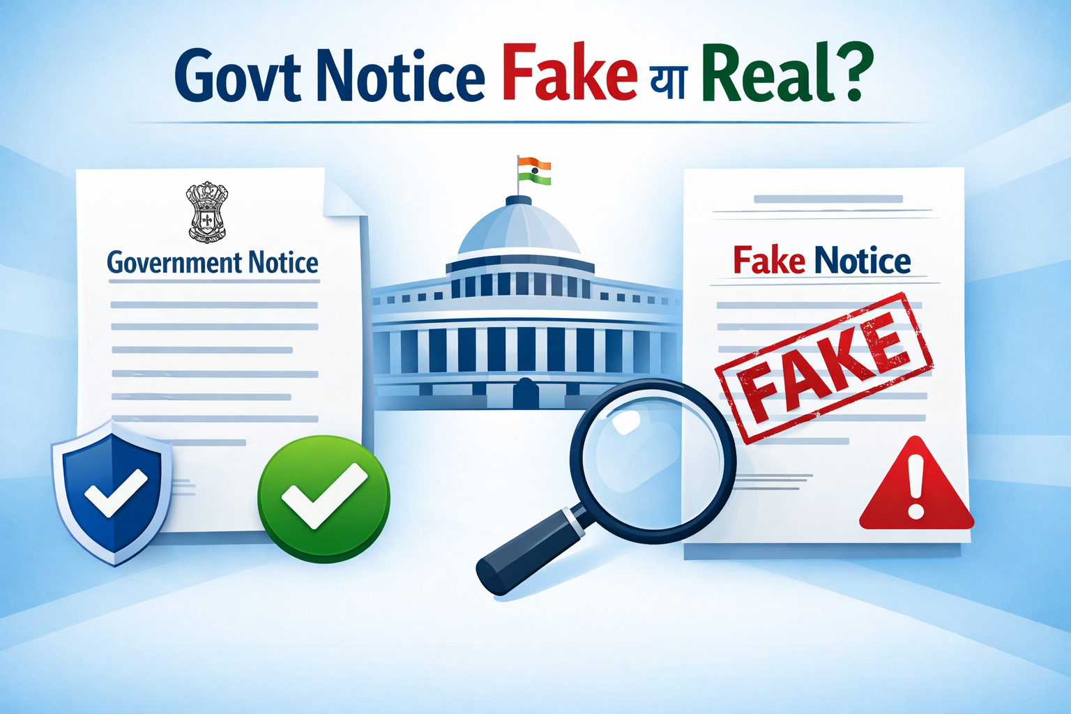 Govt Notice Fake या Real कैसे पहचानें