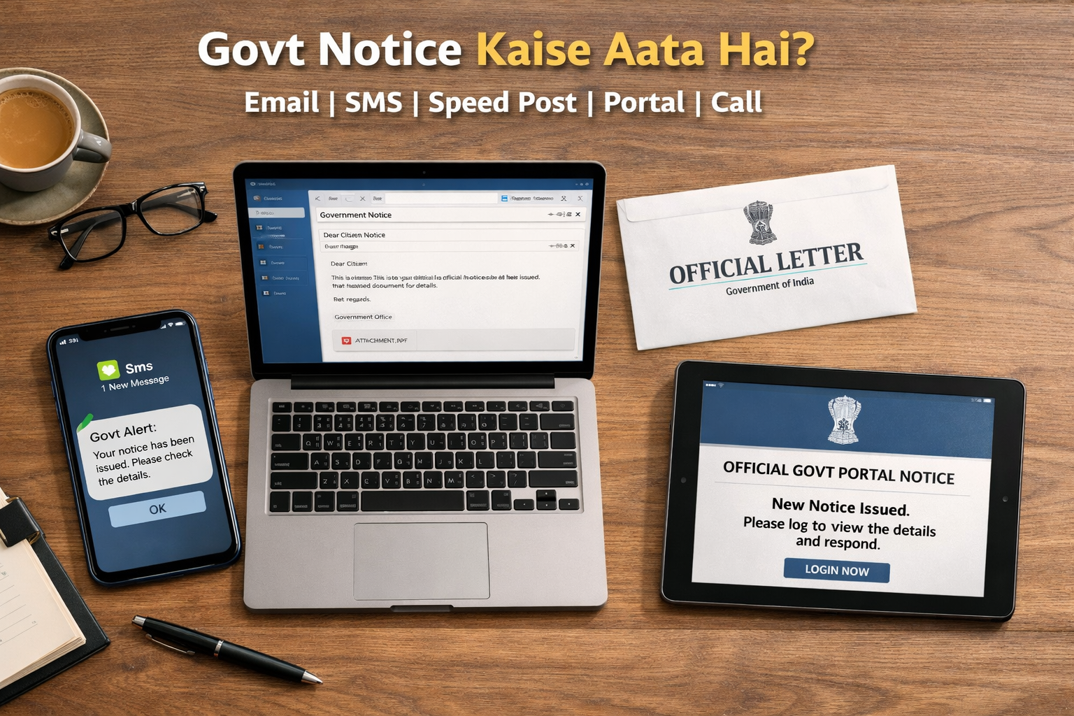 Govt Notice किस-किस तरीके से आता है